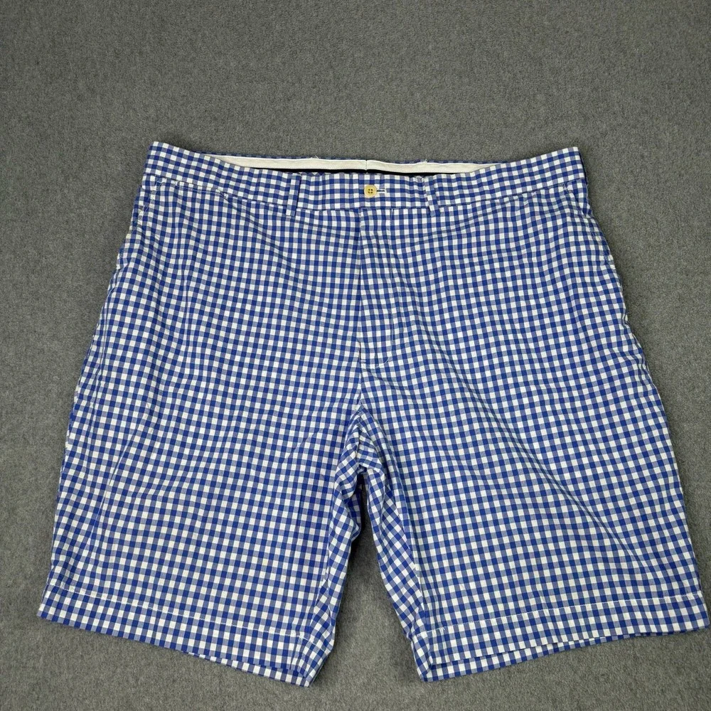 VTG Polo Golf Ralph Lauren Blue Gingham Check Shorts Crest Men's Size 40‎ Preppy